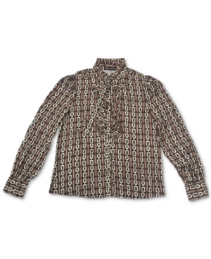 Inc Jolie Printed Ruffled Blouse, Created for Macy's | Macys (US)
