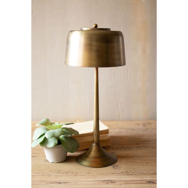 Antique Brass 23-Inch One-Light Table Lamp with Brass Shade | Bellacor