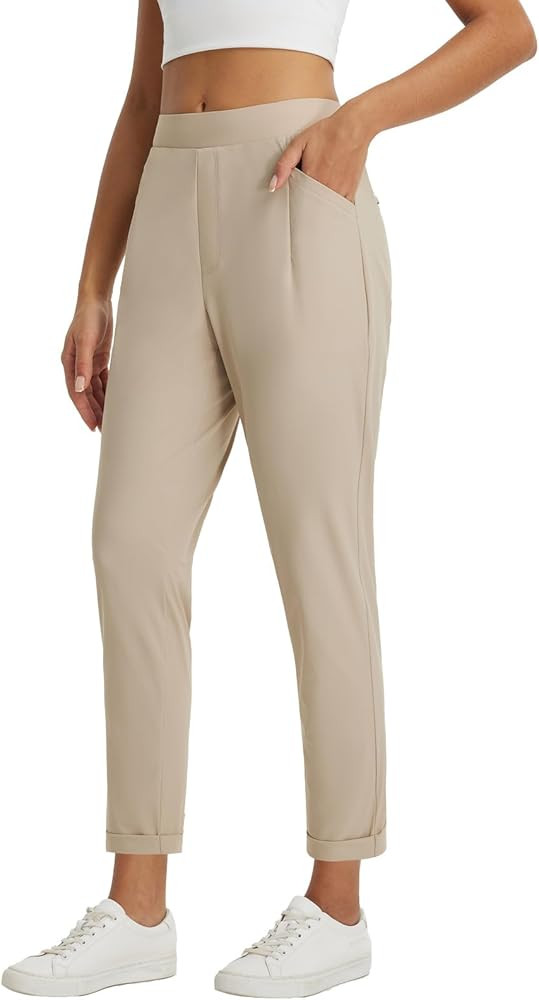 baleaf Womens Travel Pants with Zipper Pockets Stretchy Work Pants Business Casual Slacks Golf Pa... | Amazon (US)