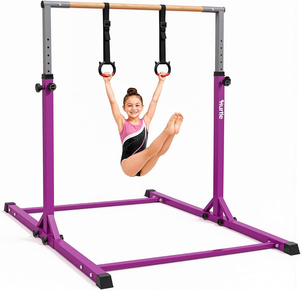 Hurtle Gymnastics Bar for Kids, Adjustable Height 12 Levels, Non Slip Base, Kids Pull Up Bar, Sup... | Amazon (US)