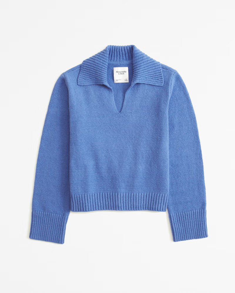 Women's Textural Notch-Neck Sweater | Women's Tops | Abercrombie.com | Abercrombie & Fitch (US)