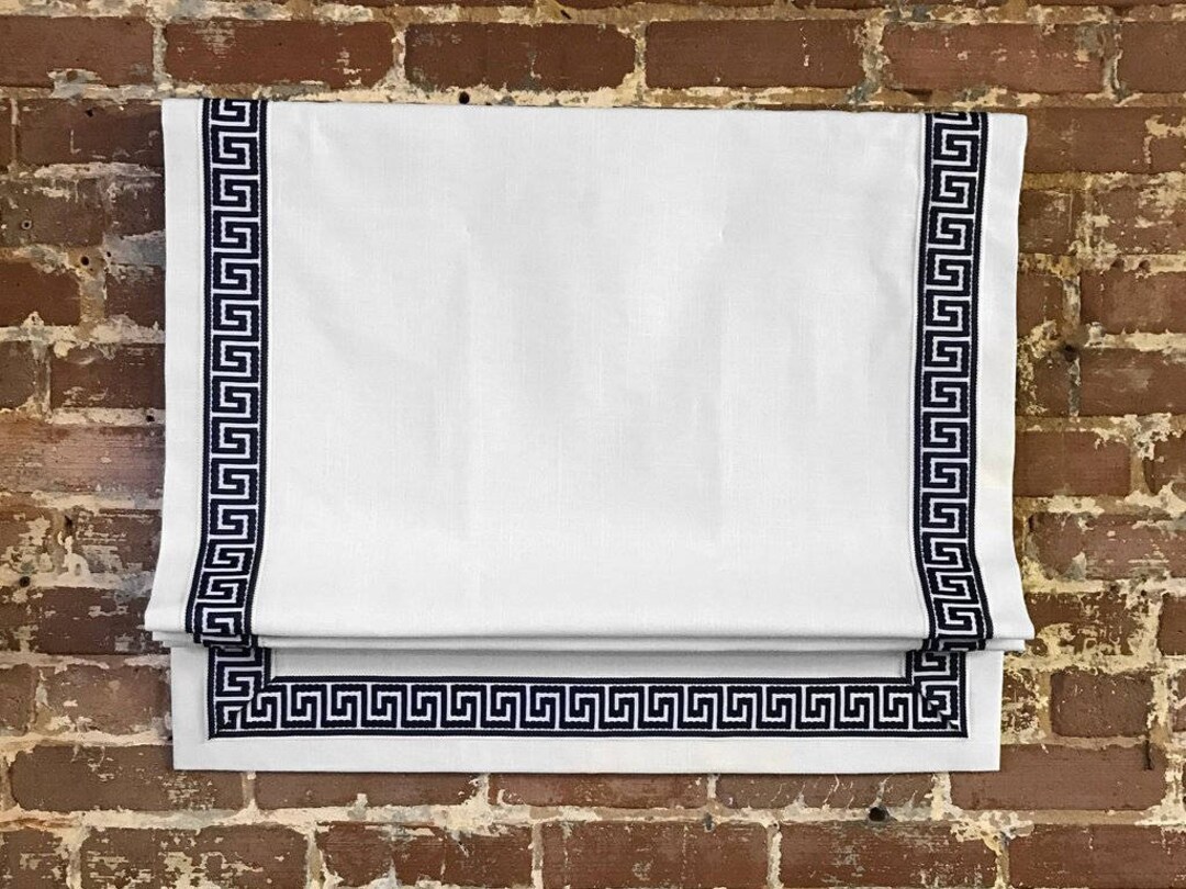 Greek Key Roman Shade - 30 Linen Color Options - 13 Greek Key Colors - 3 Lining Options Including... | Etsy (US)