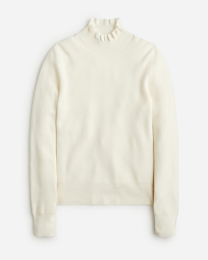 Ruffleneck merino wool-blend sweater | J. Crew US