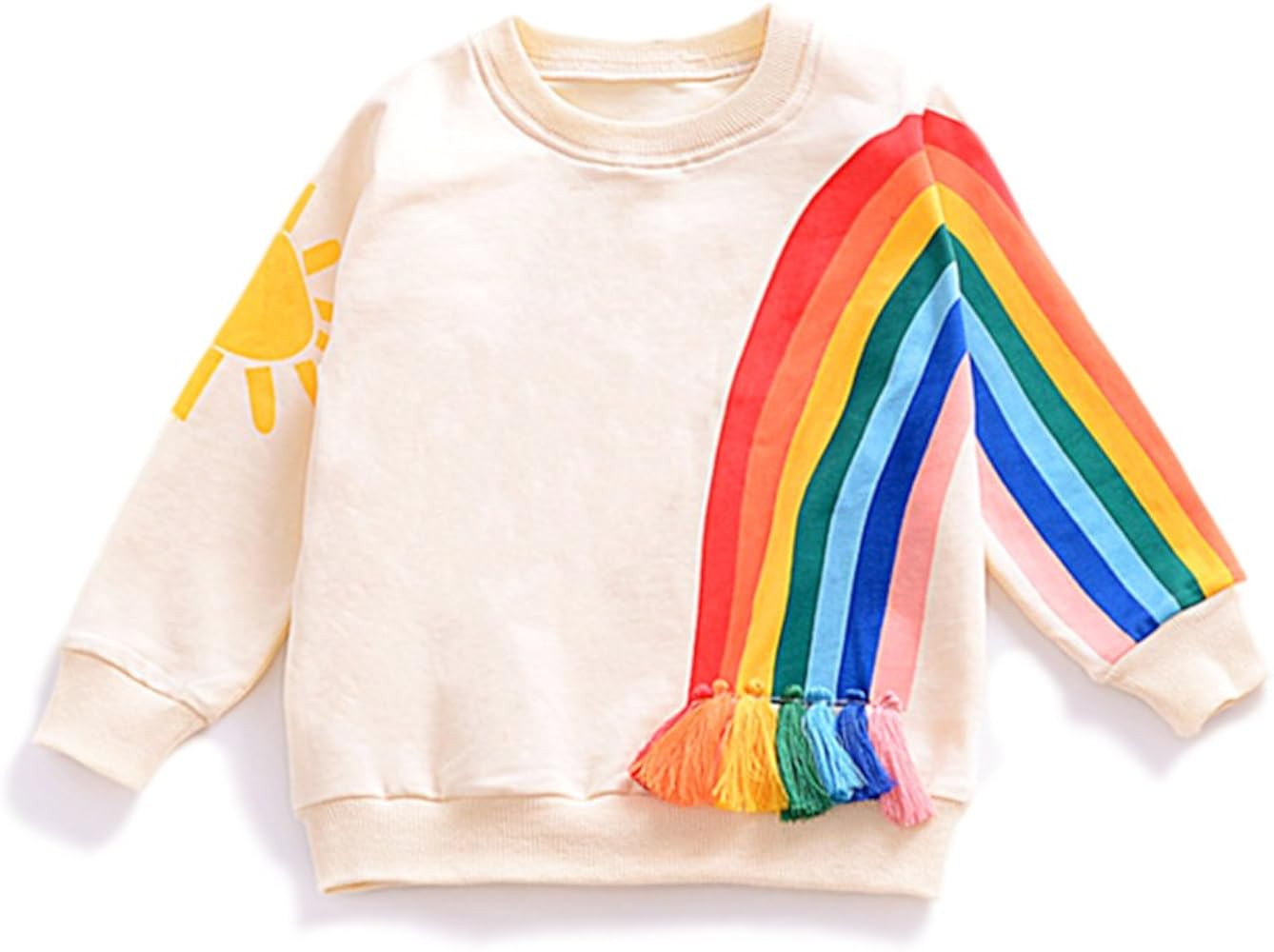 YOHA Baby Girls Clothes Rainbow Pullover Top Sweatshirt Boys Long Sleeve Toddler Shirt | Amazon (US)