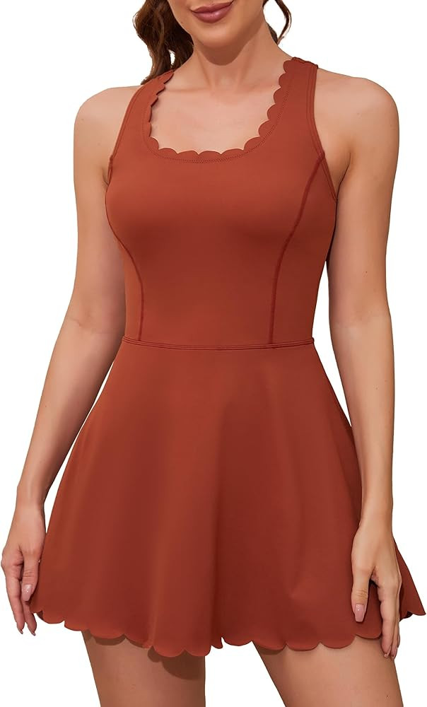 ATTRACO Women Tennis Dress with Shorts Workout Golf Skirts with Pockets Athletic Dresses | Amazon (US)