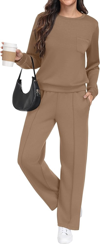 GRECERELLE Tracksuit Womens Full Set Autumn Long Sleeve Lounge Wear Sets for Women Two Piece Outf... | Amazon (UK)