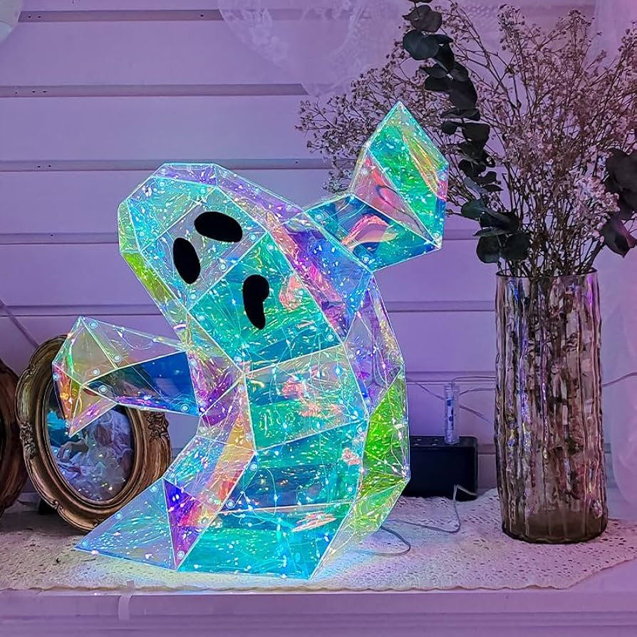 Prismatic Iridescent Spooky Ghost 18, Prismatic Ghost LED Lights, Funny Colorful Glow Lights Hall... | Amazon (US)