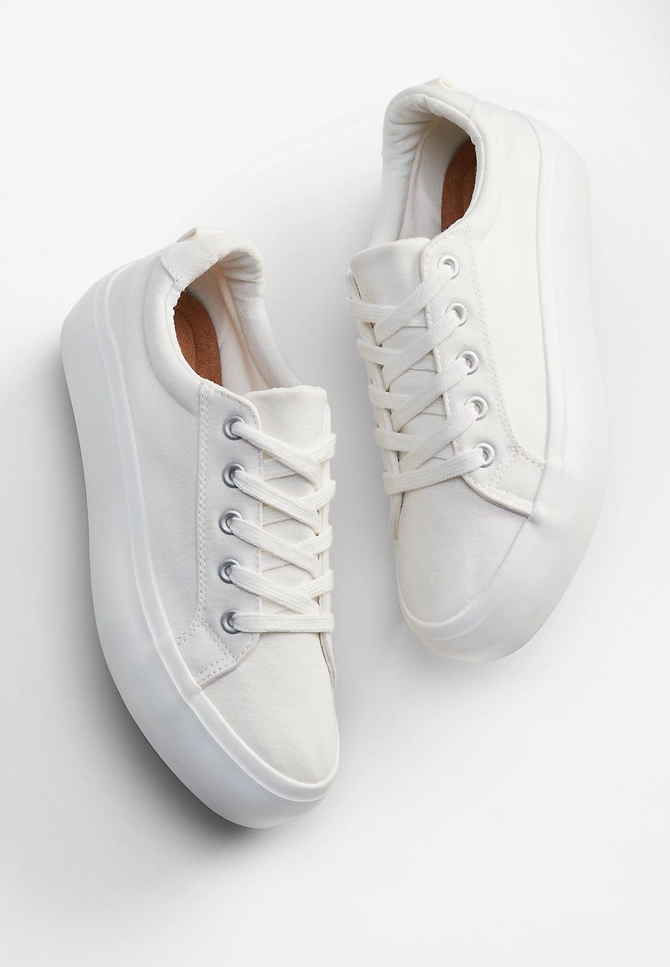 SuperCush Kyra White Platform Lace Up Sneaker | Maurices