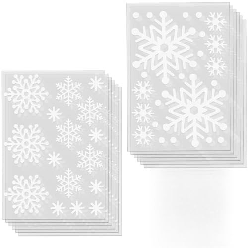 Outus 468 Pcs Christmas Glitter Snowflake Stickers Winter Assorted Size Snowflake Sticker Xmas Self Adhesive Dots Decals for Christmas Holiday Decor Gift Crafts(Silver,up to 6 Inch) | Amazon (US)