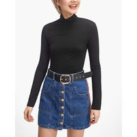 Basic Turtle Neck Top In Black | Stradivarius (UK)