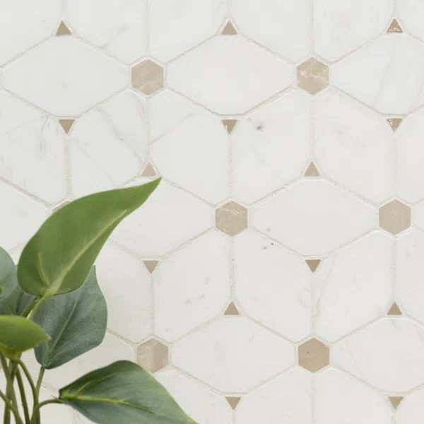 Cecily Pattern Polished Marble Mosaic Tile | Wayfair Professional