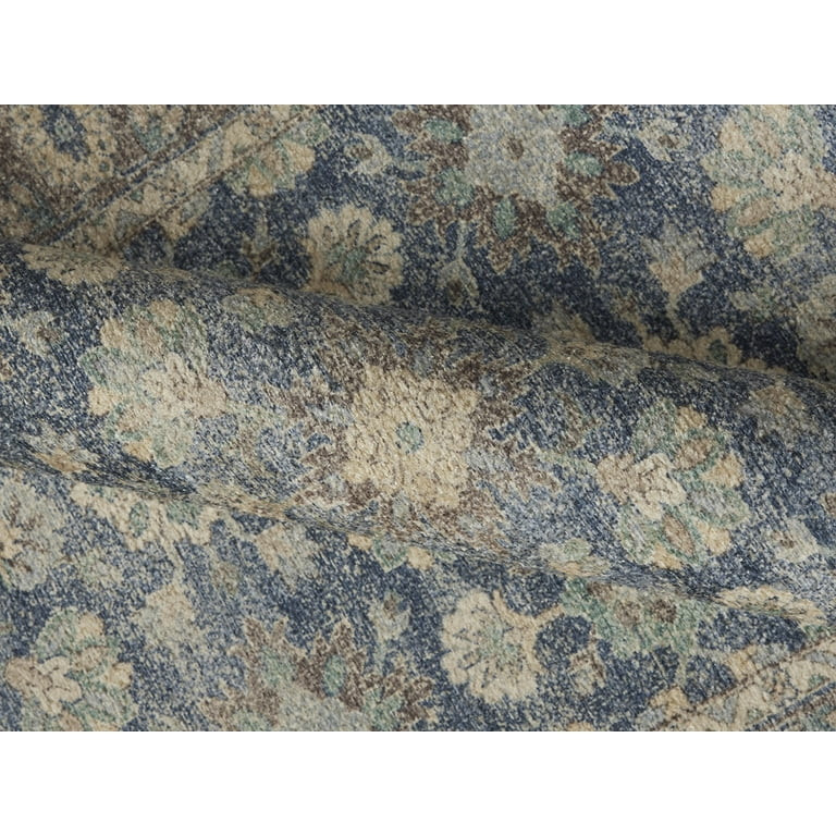 Better Homes & Gardens Blue Floral Indoor 24" x 36" Accent Rug | Walmart (US)