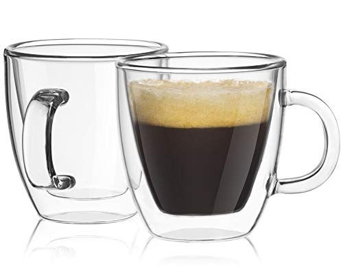 JoyJolt Savor Double Wall Insulated Glasses Espresso Mugs (Set of 2) - 5.4-Ounces | Amazon (US)