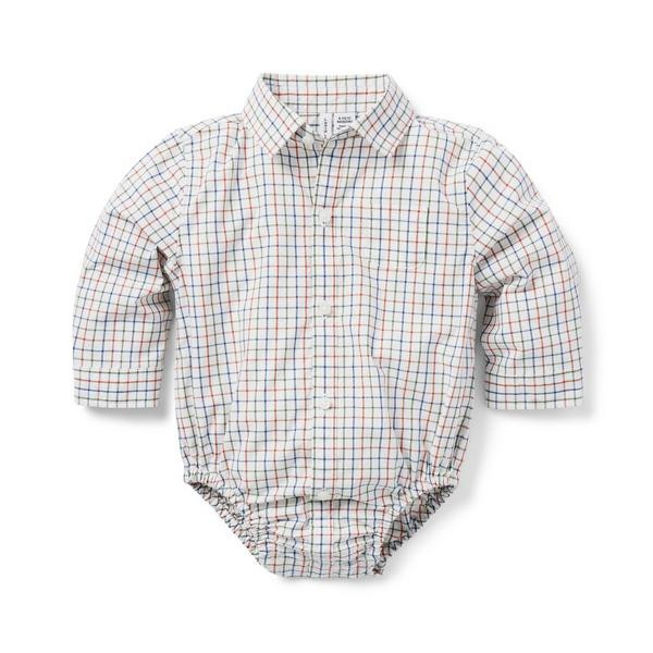 Baby Tattersall Poplin Bodysuit | Janie and Jack