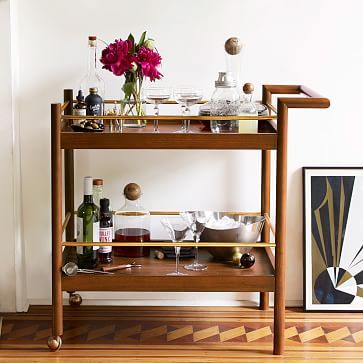 Mid-Century Bar Cart - Walnut | West Elm (US)