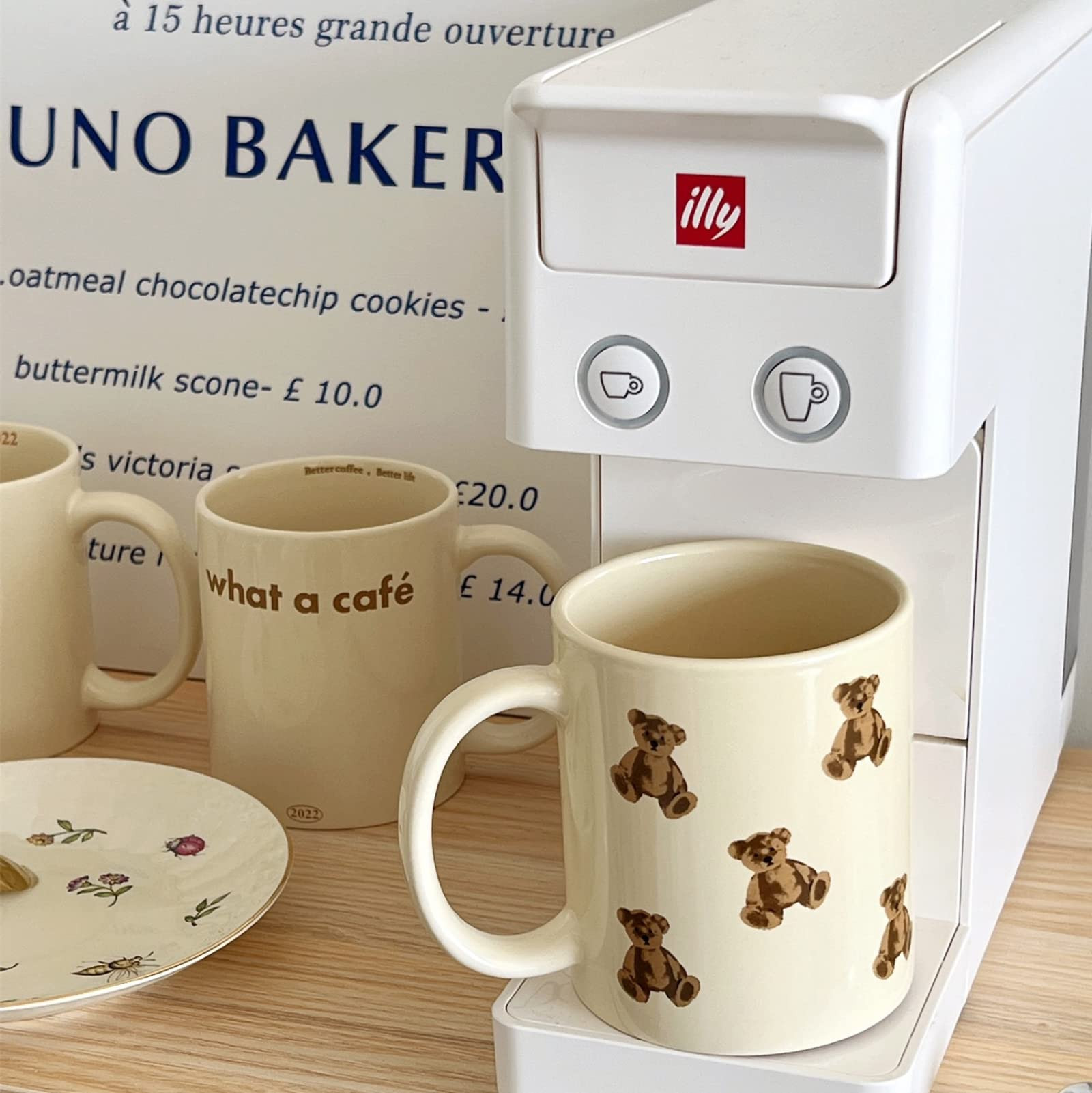 Cute Vintage Cartoon Bear Mugs Ceramic Coffee Mug Water Cup 350ml/12oz Funny Novelty Gift for Wom... | Amazon (US)