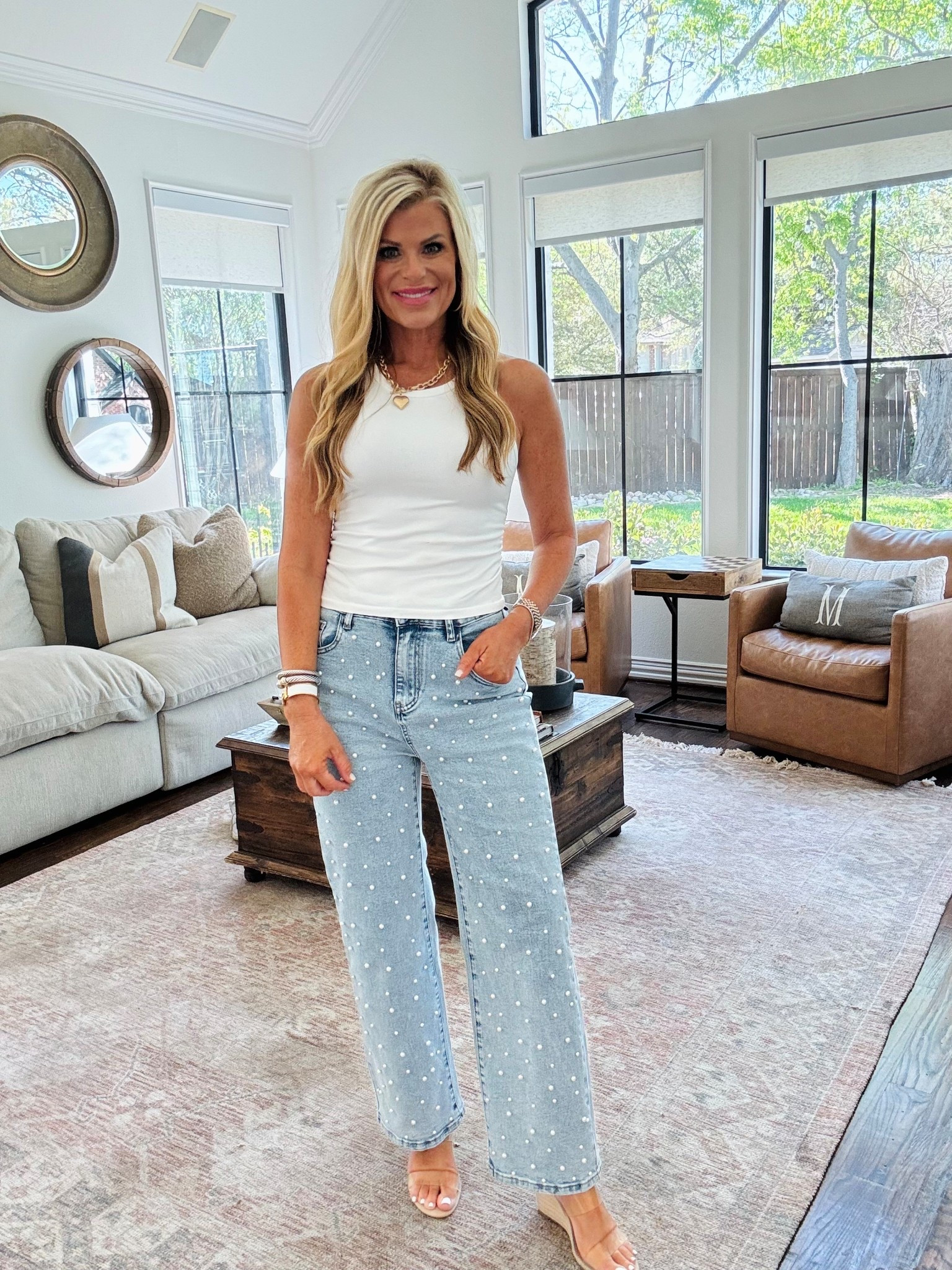 One of my favorite pair of jeans are included in the Amazon Big Spring sale. Love the pearl studs. Makes an ordinary outfit, stand out! This whole look, on sale! 
@amazon

#LTKSaleAlert #LTKOver40 #LTKootd