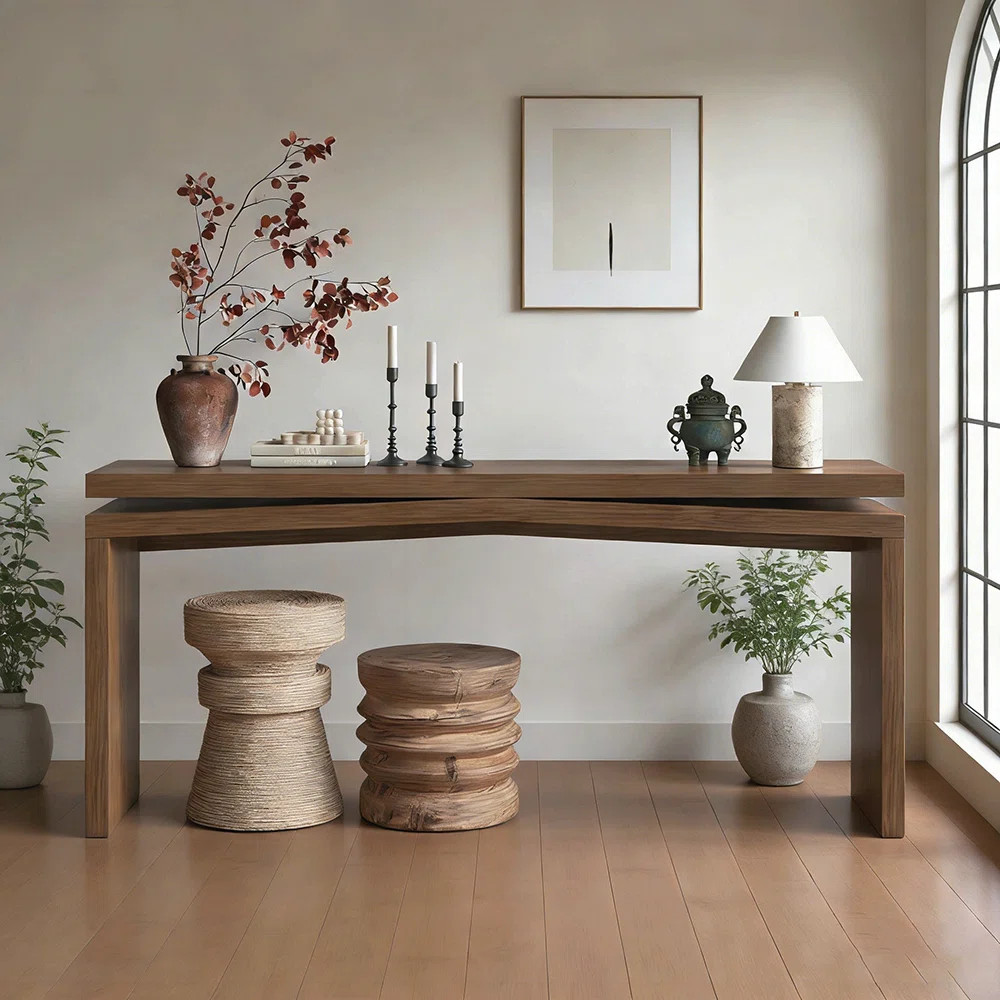Rustic Solid Wood Console Table, Long Farmhouse Entryway Sofa Table for Living Room, Hallway, and... | Wayfair North America