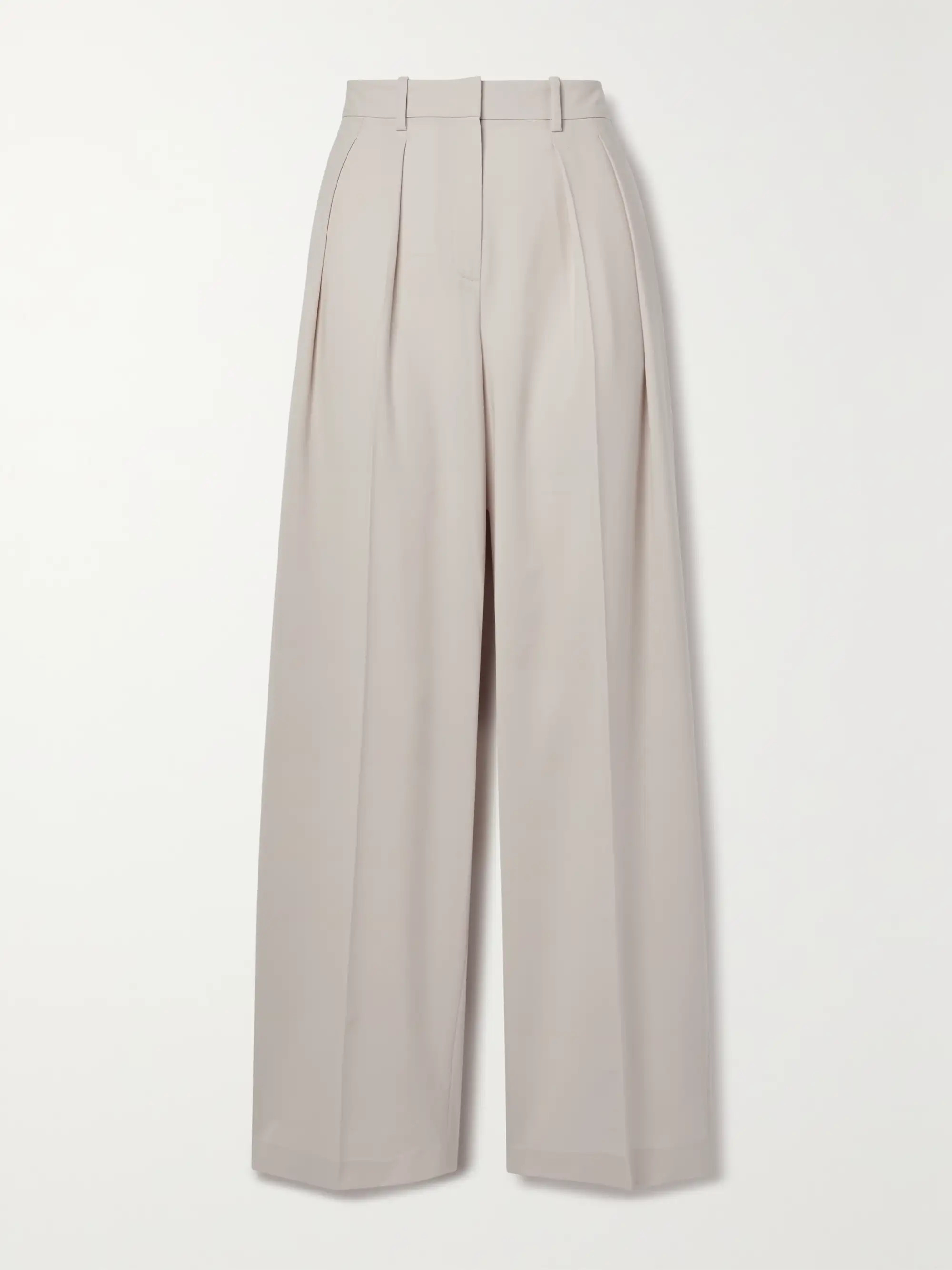 Pleated wool-blend wide-leg pants | NET-A-PORTER (US)