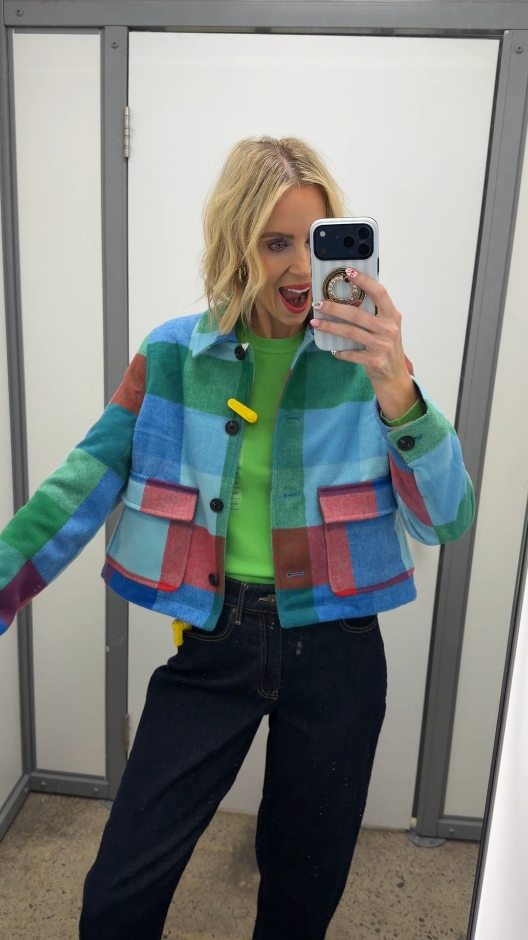 Walmart plaid jacket with the cutest colors!!