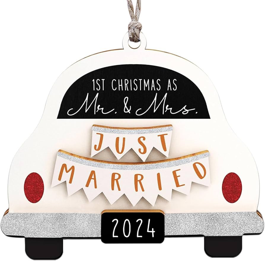 First Christmas Married Ornament 2024, Our First Christmas As Mr and Mrs Christmas Ornament - Bri... | Amazon (US)