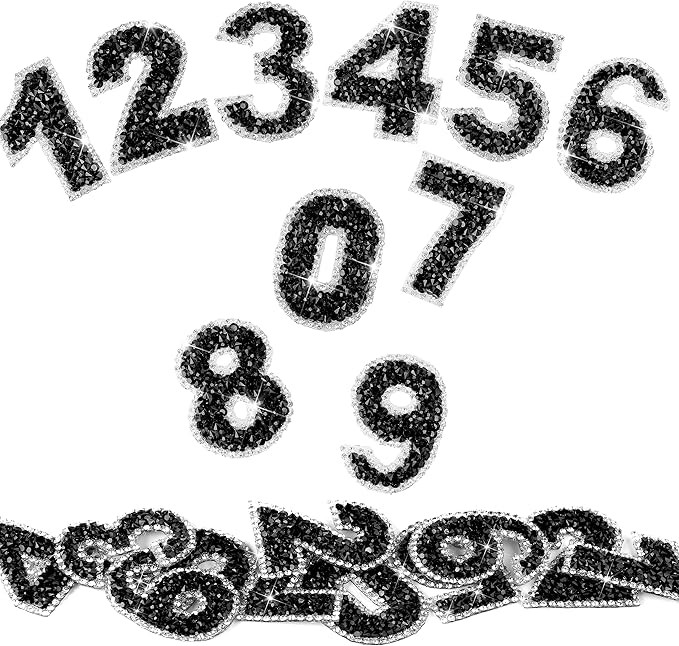 Locacrystal 60pcs Bling Rhinestone Numbers Sticker 6sets 0-9Digits Self-Adhesive Iron on Crystal ... | Amazon (US)