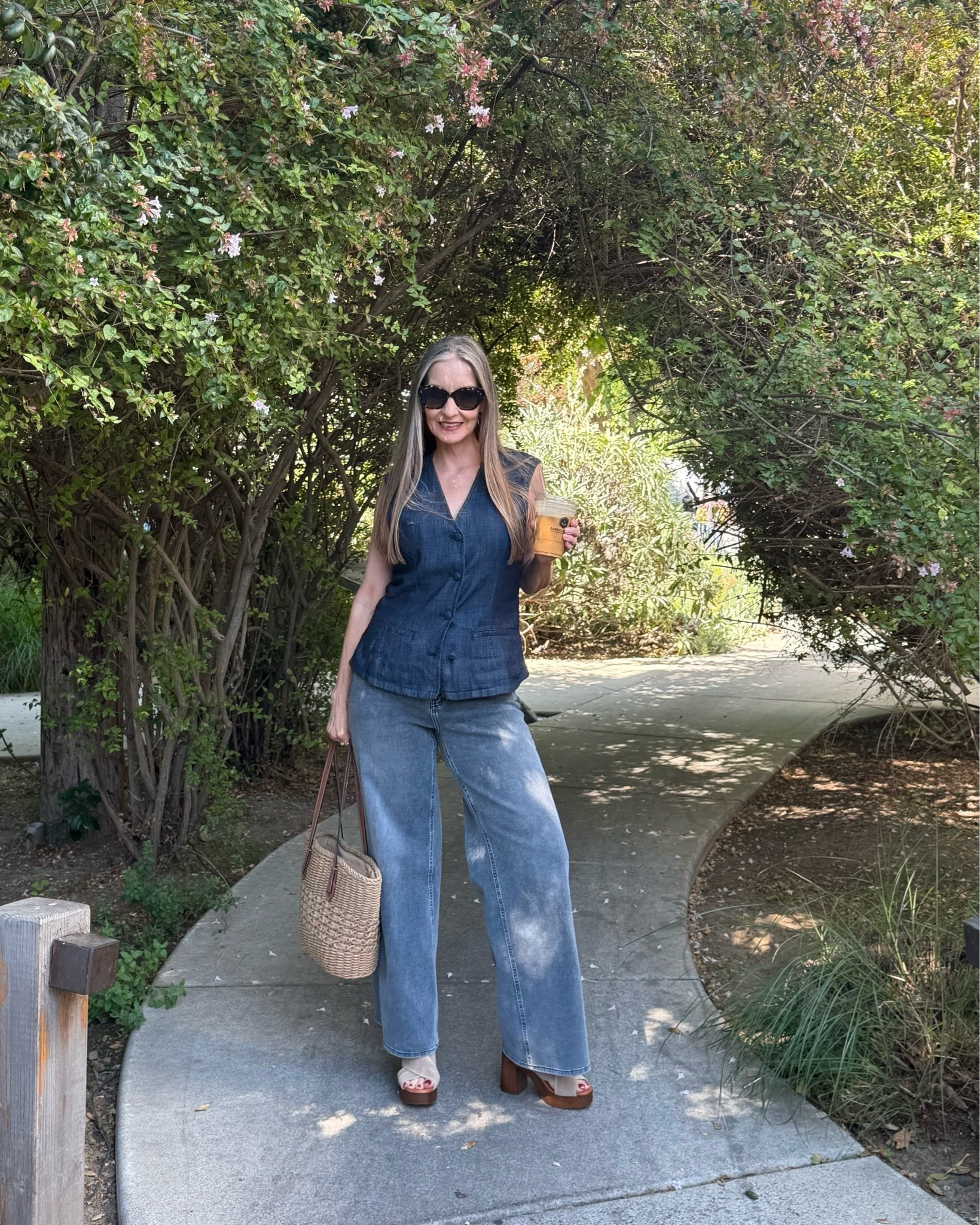 Denim vest with gray jeans. #summerootd #styleover50 #doubledenim #vest #summerbag #midsizestyle #size10

#LTKOver40 #LTKSeasonal #LTKootd