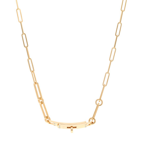 18K Yellow Gold Diamond Kelly Chaine Choker Necklace | FASHIONPHILE (US)