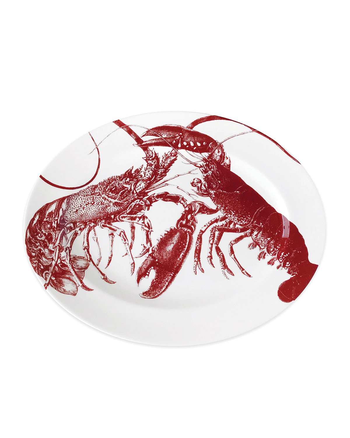 Red Lobsters Rimmed Oval Platter | Neiman Marcus
