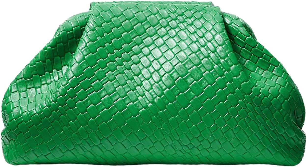 QWINEE Women's Woven Evening Bag Dumpling Clutch Purse No Strap Handbags Elegant Faux PU Leather ... | Amazon (US)