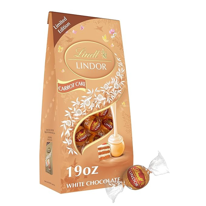 Lindt LINDOR Carrot Cake White Chocolate Candy Truffles, White Chocolate With Carrot Cake Truffle... | Amazon (US)