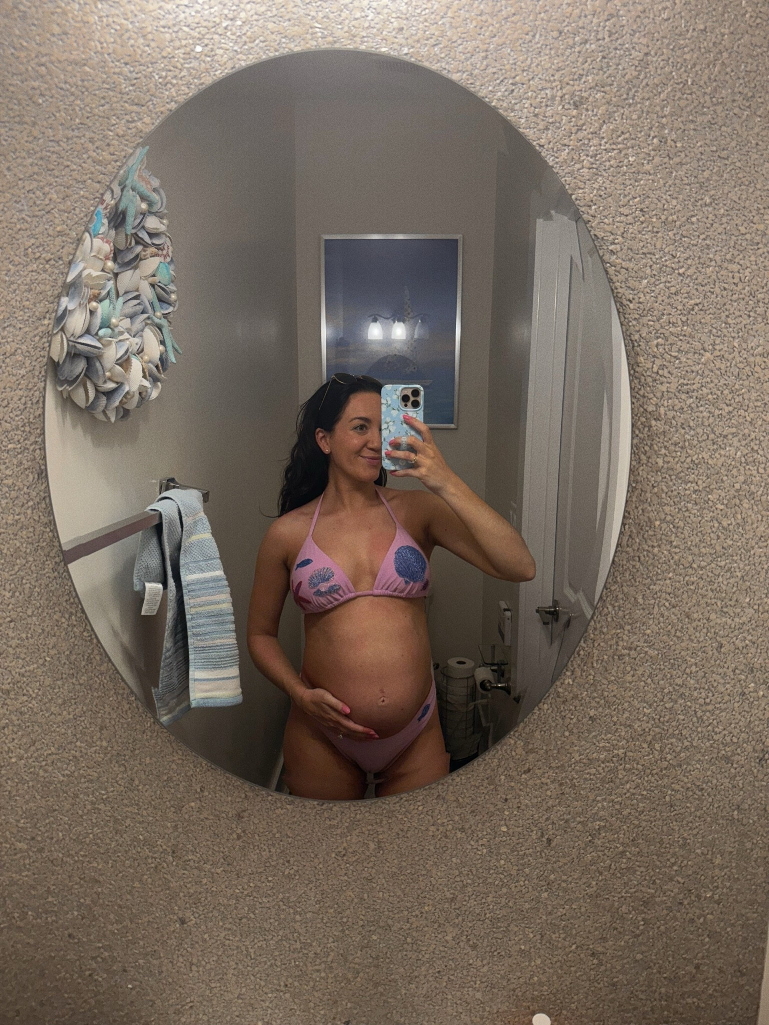 Medium top and small bottoms (sized up for pregnancy)

#LTKSwim #LTKBump #LTKBaby