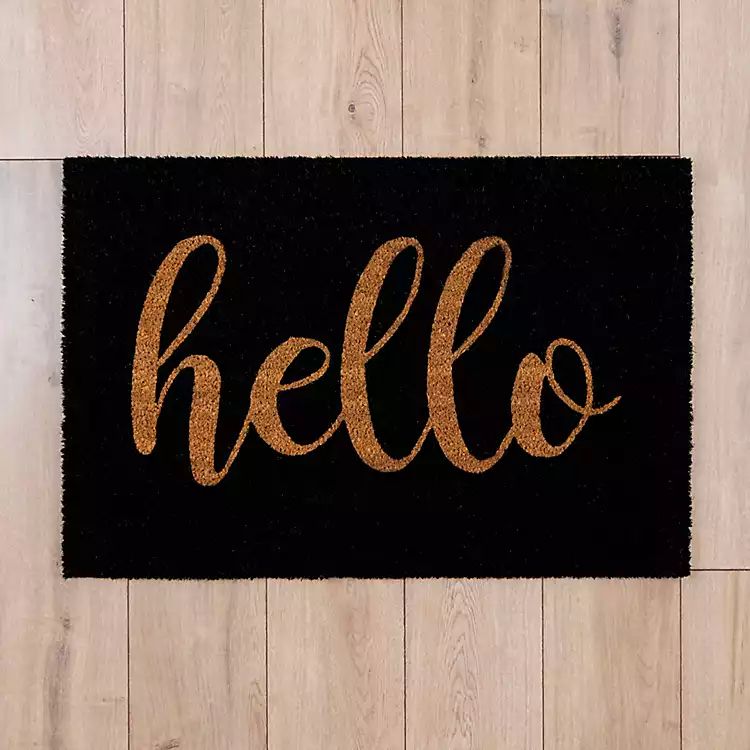 Black Hello Doormat | Kirkland's Home