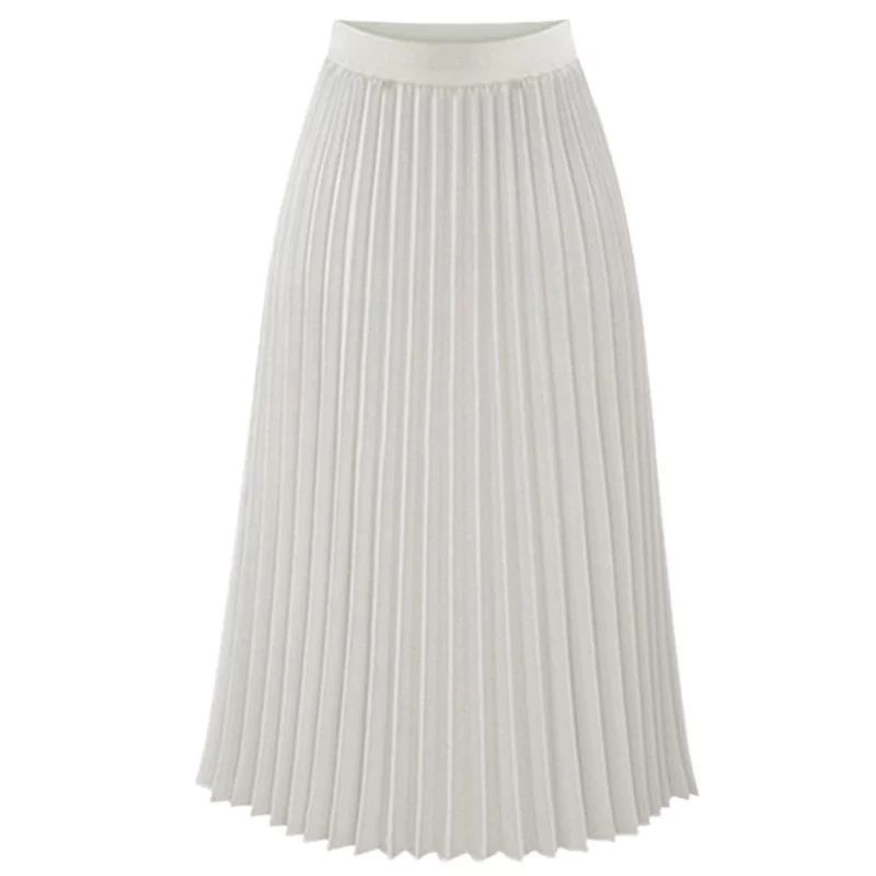 Europeian Style Women High Waist Chiffon Slim Long Pleated Skirt | Walmart (US)