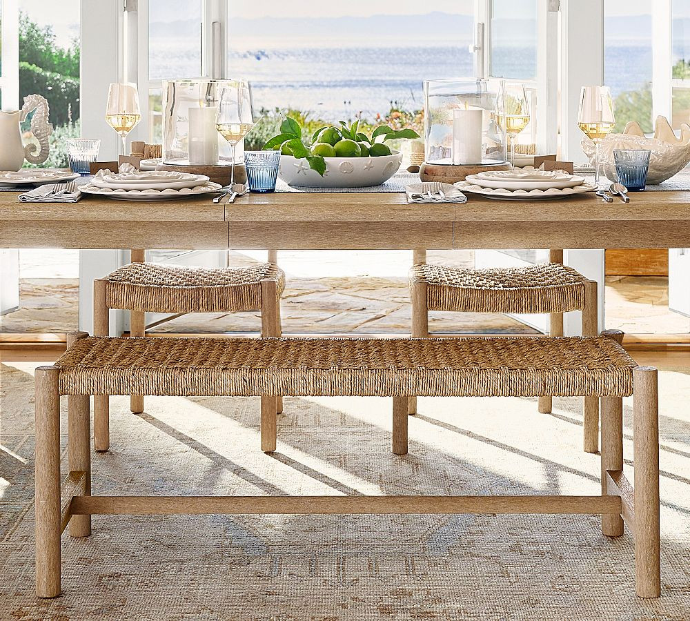 Bolinas Woven Bench (50") | Pottery Barn (US)