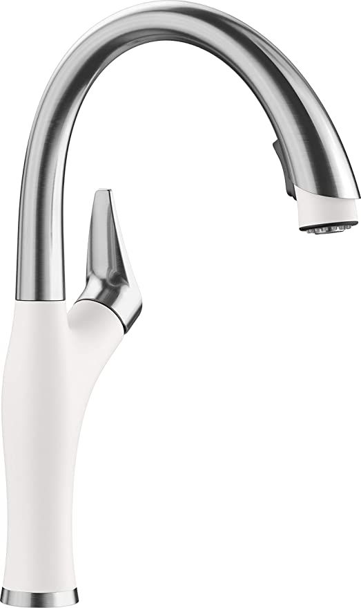 BLANCO, White 442028 ARTONA Color-Coordinated Pull-Down Dual Spray Kitchen Faucet, 2.2 GPM | Amazon (US)