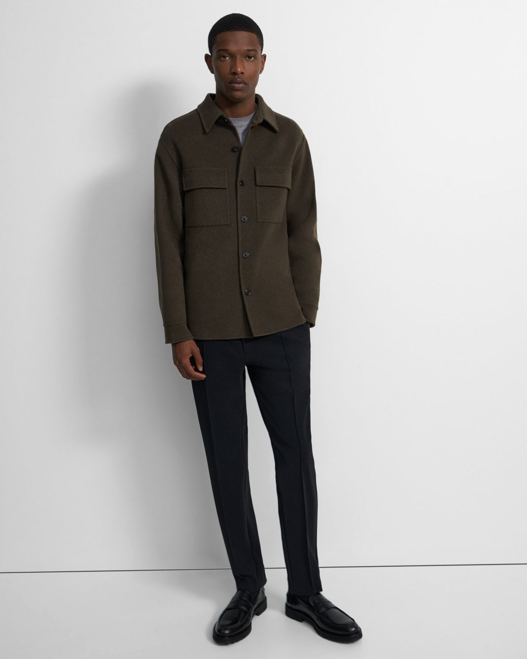 Double-Face Wool-Cashmere Justin Shirt Jacket | Theory | Theory UK