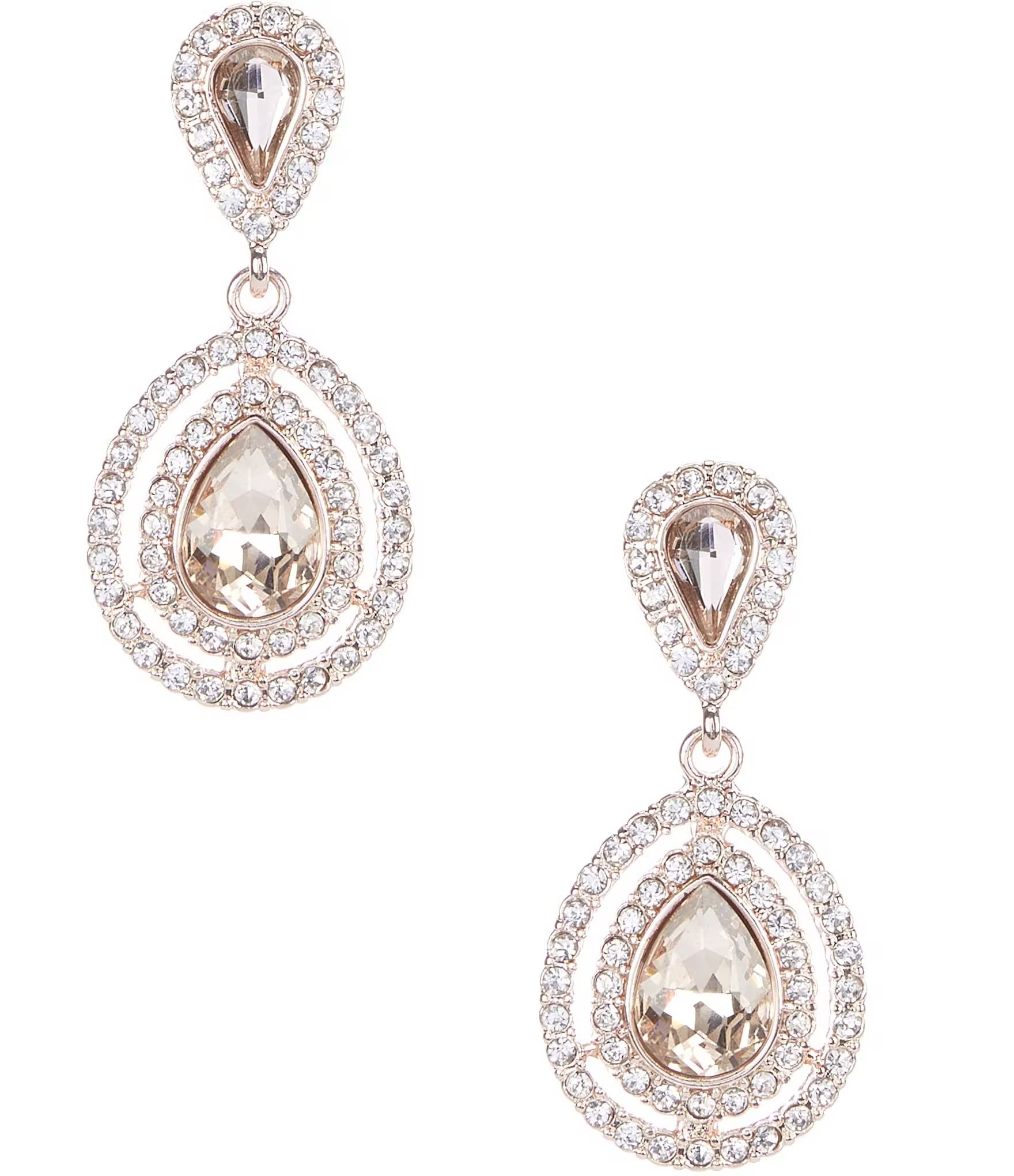 Pave Double Tear Drop Earrings | Dillard's