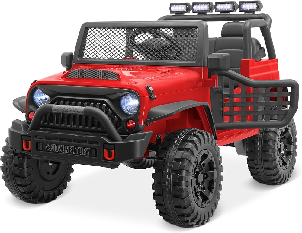 Kidzone 12V 3.8 MPH Kids 2-Seater Ride On Truck Car Electric Vehicles w/Personalize License Plate... | Amazon (US)