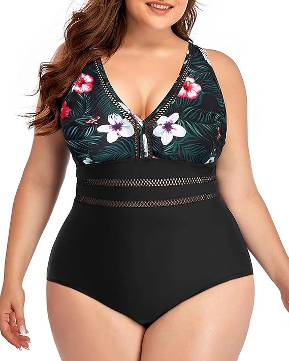 Daci Women Plus Size One Piece Swimsuits Sexy V Neck Backless Bathing Suit | Amazon (US)