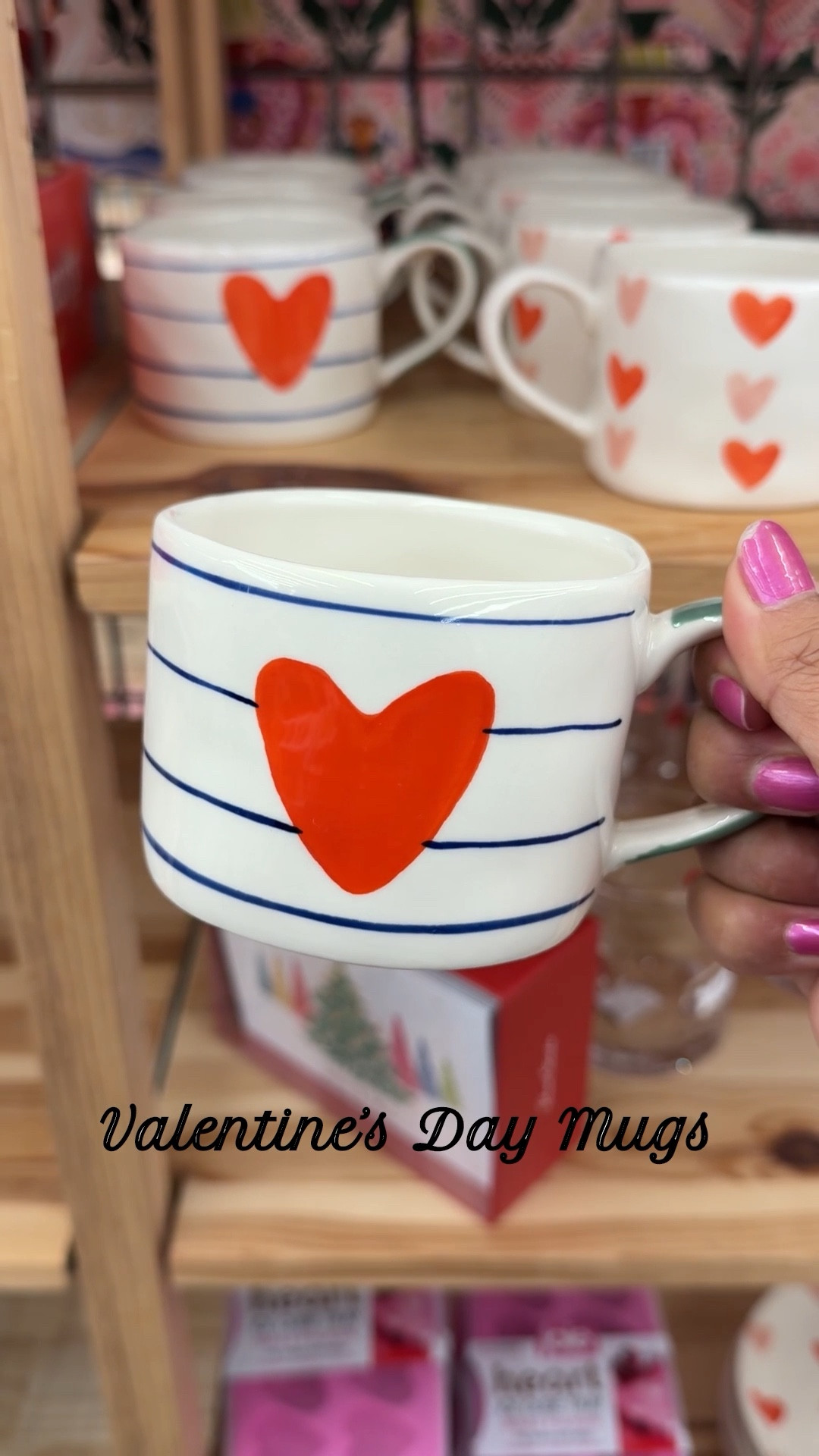 This heart and striped Valentine’s Day mug is so cute! The stripes add a bit of coziness to the style. Pink and red, heart mugs, Valentine’s Day inspo, home finds, coffee and tea mug, heart aesthetic 

#LTKHome #LTKdayinmylife