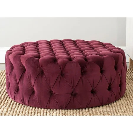 Safavieh Charlene Modern Glam Solid Tufted Cocktail Ottoman | Walmart (US)