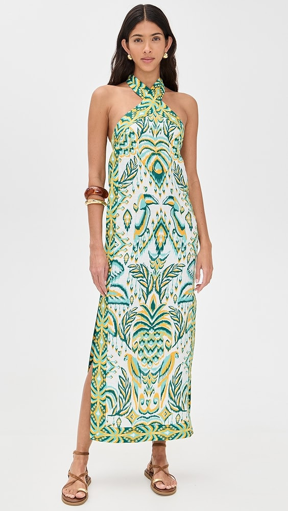 FARM Rio Tropical Tapestry Off-White Halter Neck Dress | Shopbop | Shopbop