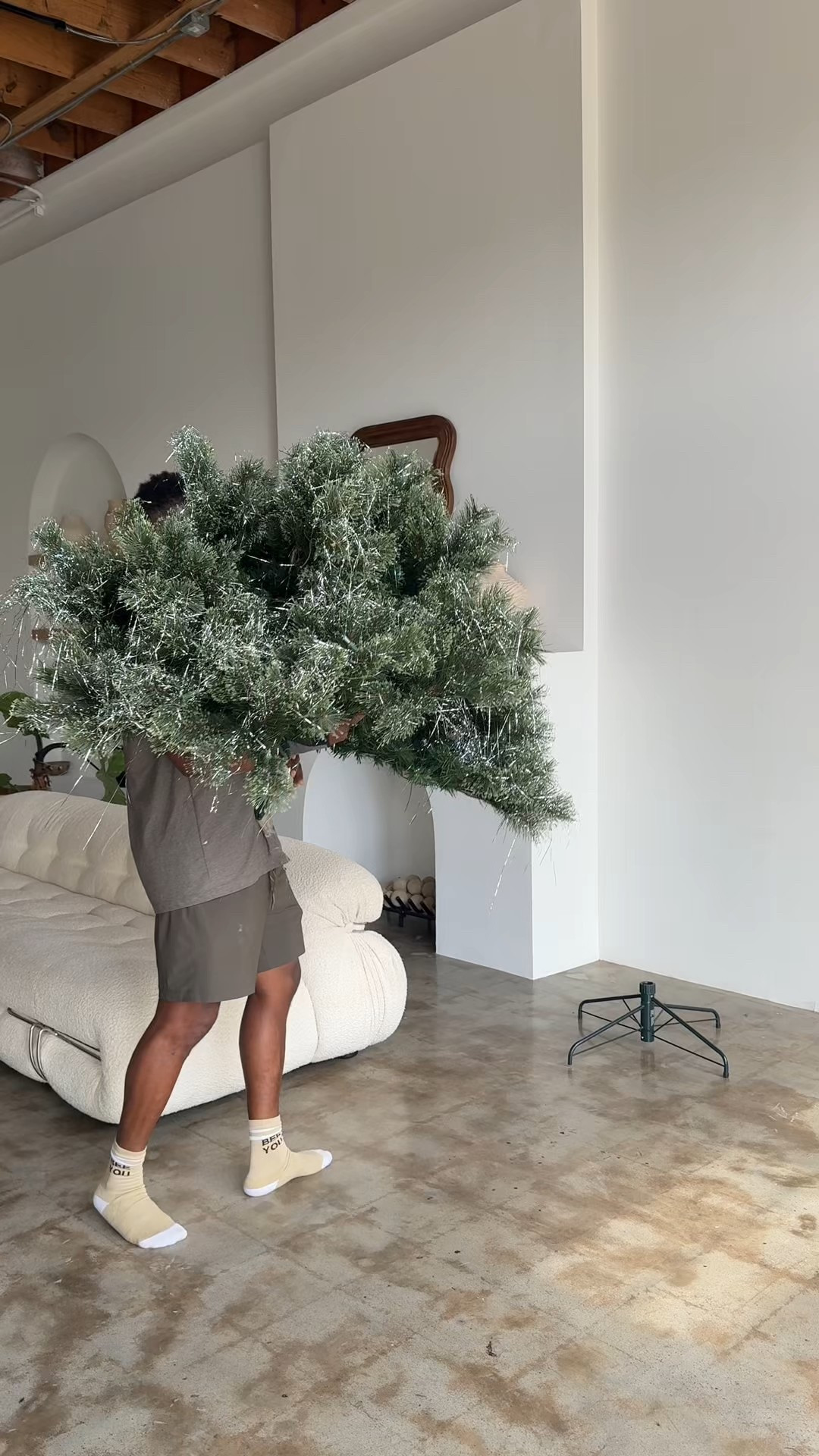 9 ft Christmas Tree, tinsel, tree skirt - home 

#LTKHoliday #LTKHome