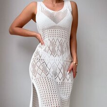 Split Thigh Cover Up Dress Without Bikini Set | SHEIN