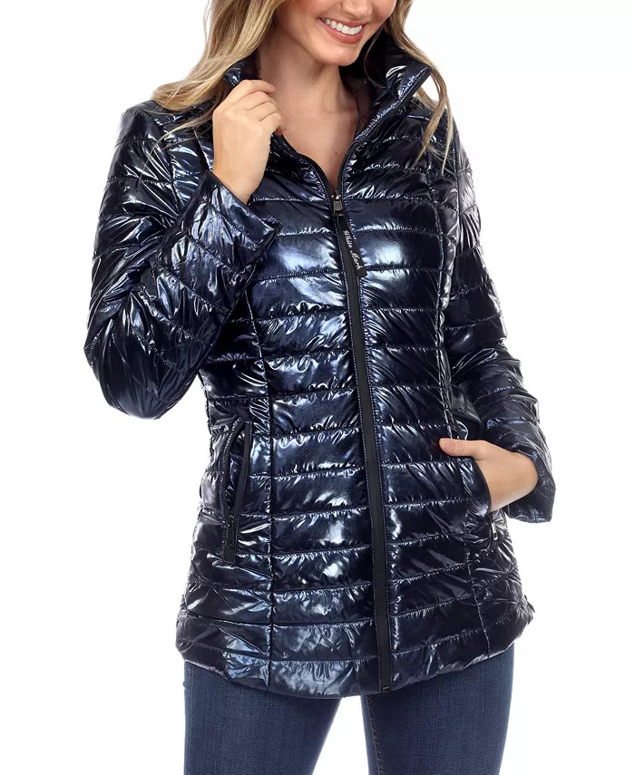 White Mark Women's Metallic Puffer Coat & Reviews - Jackets & Blazers - Women - Macy's | Macys (US)