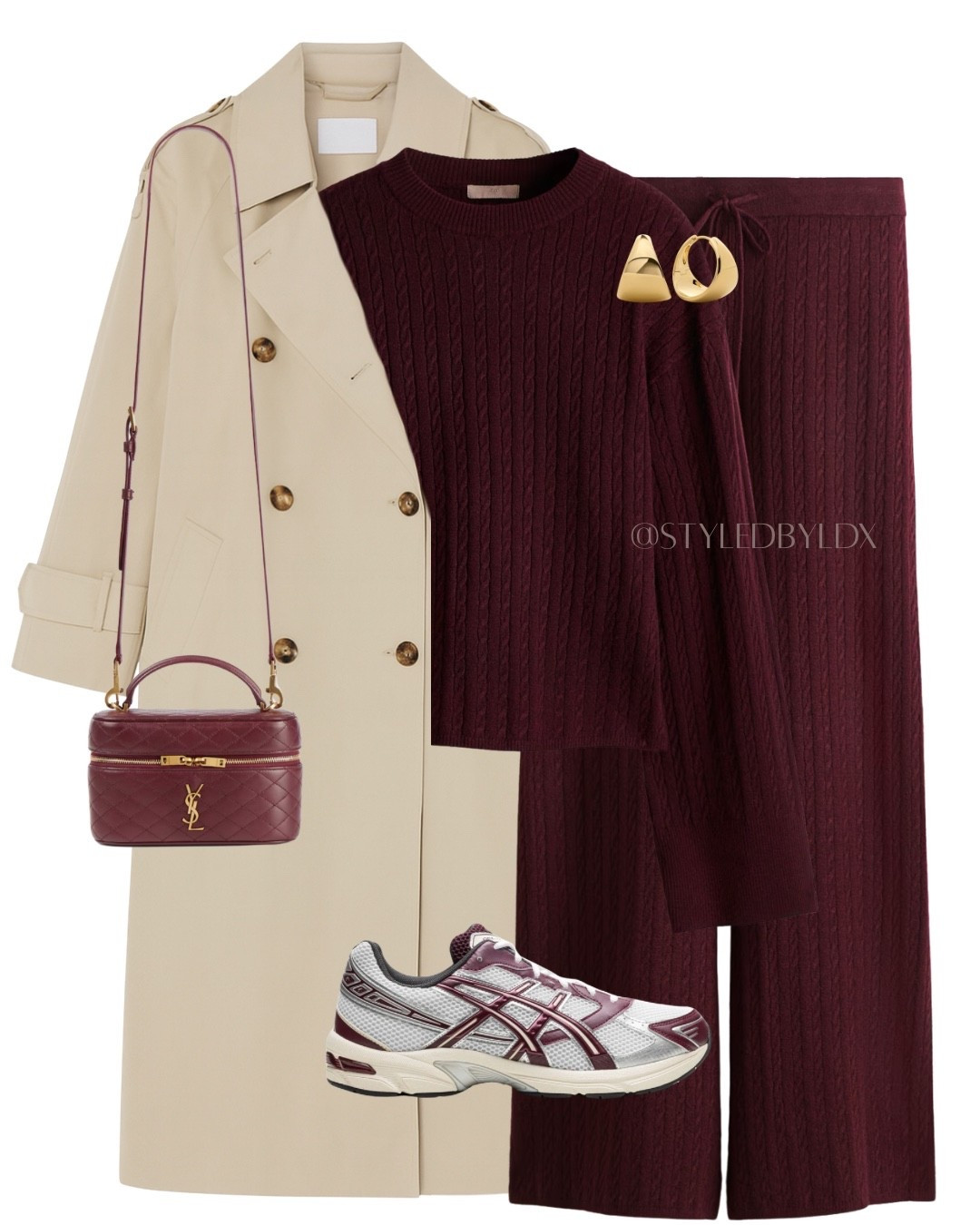 Cable knit set - burgundy set - winter outfit 

#LTKstyletip #LTKautumn #LTKwinter