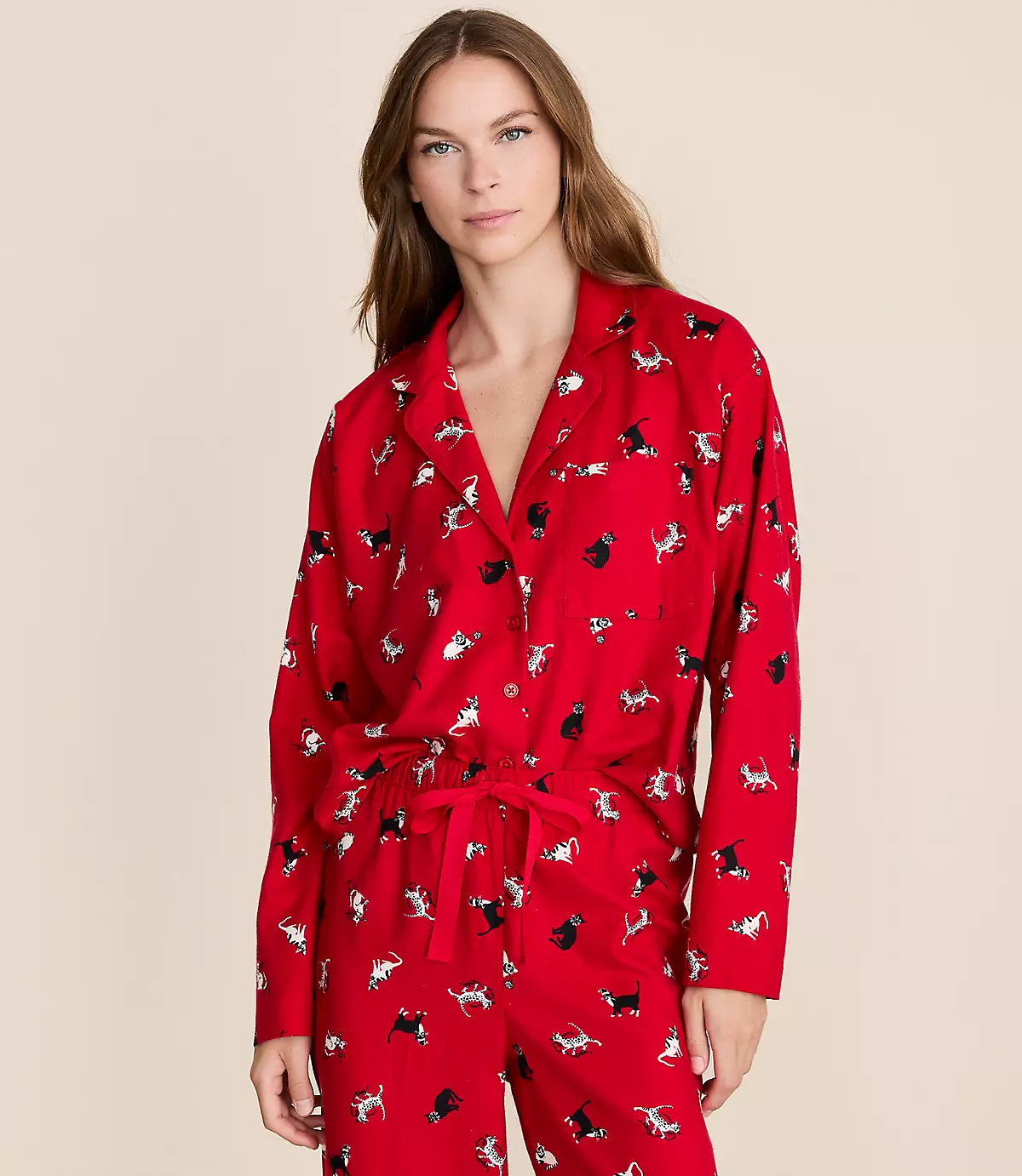 Holiday Kitten Pajama Set | LOFT