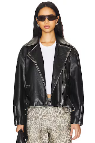 Lana Faux Leather Jacket in Black | Revolve Clothing (Global)
