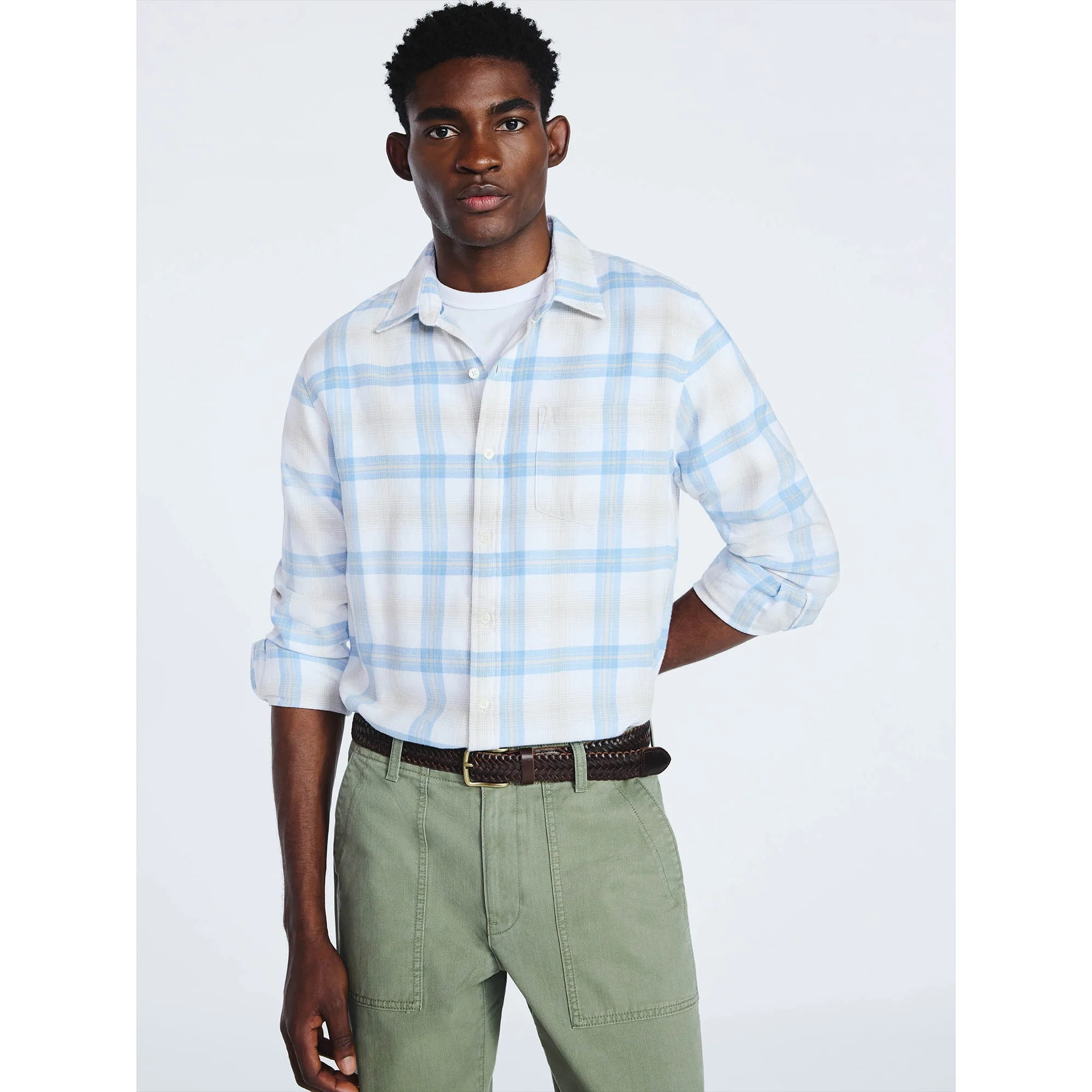 Free Assembly Men's Button Front Flannel Shirt with Long Sleeves, Sizes S-3XL | Walmart (US)